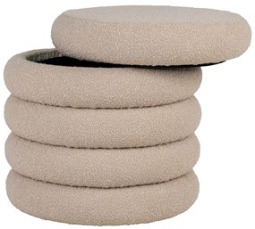 Béžový taburet z textílie buklé Brooklyn – House Nordic