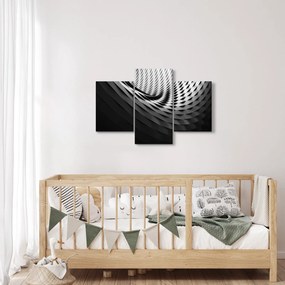 Abstraktný obraz - čiernobiela špirála (90x60 cm)