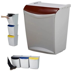 Denox Ekosystem odpadkový kôš na triedený odpad 25 l, hnedý - bioodpad