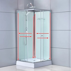 BPS-koupelny Sprchový box WSH308 90x90 biela mat