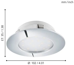 Eglo 95888- LED podhľadové svietidlo PINEDA 1xLED/12W/230V