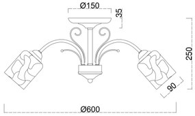 Brilagi - Prisadený luster MEGAPOLIS 3xE14/60W/230V zlatá