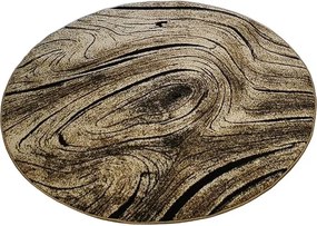 HU Okrúhly Hnedý moderný koberec Loft 260 vzor dreva