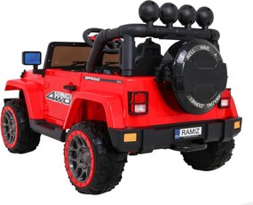 Ramiz Detské terénne auto Full Time 4WD Červená + 4x4 + Diaľkové ovládanie + LED audio + Úložný priestor