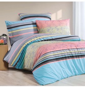 Obliečky bavlnené Daby tyrkysové EMI, Francúzsky set1 200x220 + 2x (70x90)