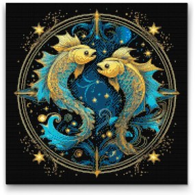 Gario Diamantové maľovanie Ryby/Pisces Rozmery: 50 x 50 cm, Rámovanie: Iba zrolované plátno, Diamanty: Štvorcové