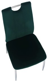 Tempo Kondela Jedálenská stolička, smaragdová Velvet látka/chróm, OLIVA NEW