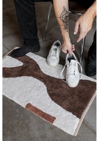 Bielo-hnedý prateľný bavlnený koberec 50x80 cm Figura – Mette Ditmer Denmark