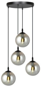 Luster na lanku COSMO 4xE14/10W/230V pr. 40 cm čierna/šedá
