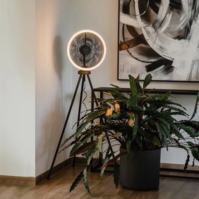 Stojaca lampa s trojnožkou čierna vrátane LED 3-stupňového stmievača - Meric