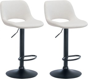 Design-Shop 2x Barová stolička Camden - zamat, čierny rám - Krémová