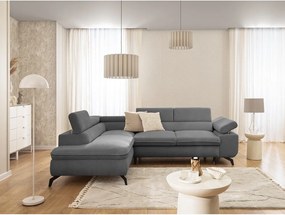 Sivá ženilková rohová pohovka (ľavý roh/do L) Marbeya – Ropez