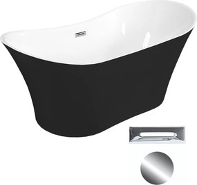 Besco Akrylátová voľne stojaca vaňa Amber BW 170x80 BESCO-Typ výpuste: Click-Clack s prepadom, grafit, BESCO-Rozmery: 170x80, BESCO-Farba: Biela/čier…