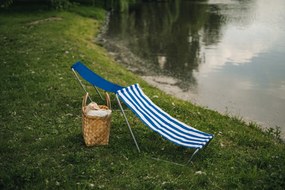 Skladacie plážové ležadlo SAND, modré pruhy