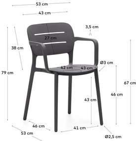Sivá plastová záhradná stolička Morella – Kave Home