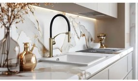 Deante BRC_R72M - Drezová batéria s flexibilným ramienkom CORDA kefovaná zlatá