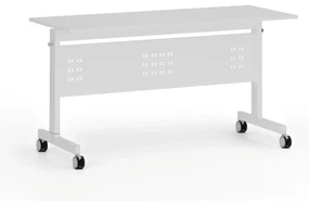 Mobilný stôl PRIMO MOBI, 1400 x 600 mm, biela podnož, biela