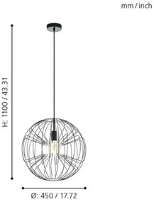 Eglo 98688 - Luster na lanku OKINZURI 1xE27/60W/230V