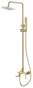 Invena Glamour Trend, páková vaňová-sprchová sada so sprchovým stĺpom, zlatá lesklá, INV-AU-05-B09-V