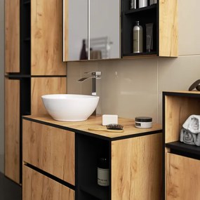 Skrinka pod umývadlo VAMI W90 2SZ dub craft / čierna