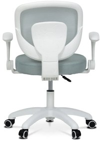 Detská pracovná stolička DINO — sieť / látka, mentolová