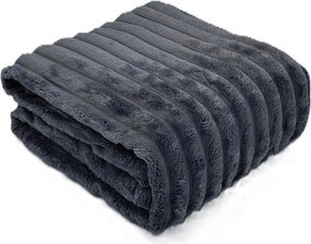 Mikroplyšová deka Stripe sivá 150x200cm TiaHome