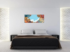 Obraz - Medzi domami (120x50 cm)