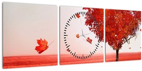 Obraz - Strom lásky (s hodinami) (90x30 cm)