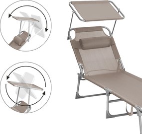 Zahradní lehátko se stříškou Sloan béžové