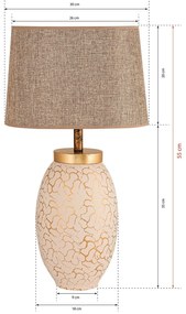 Stolní lampa Fary krémová/zlatá