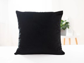 Zamatová obliečka na vankúšik Velvet čierna – 45 x 45 cm