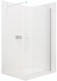 CERANO - Sprchová zástena Walk-in Onyx Ľ/P - guľatá vzpera - chróm, ryhované sklo - 70x200 cm, CER-CER-8050BD324