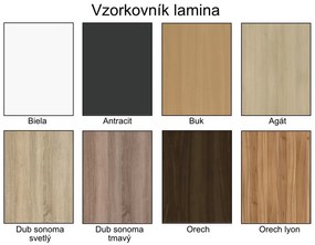 Nabytekmorava Policová skriňa s dvierkami Alfa 181 farba lamina: buk 381
