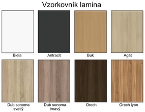 Nabytekmorava Policová skriňa s dvierkami Alfa 181 farba lamina: orech lyon 9614