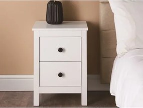 Nočný stolík s 2  zásuvkami Halmstad, biely%