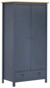 2-dverový šatník Hill, sivý 89x50x170 cm, borovicový masív 288949