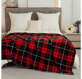 Mikroplyšová baránková deka ALBURY, červená Rozmer: 160 x 200 cm