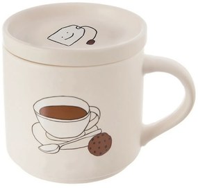 Orion Porcelánový hrnček s viečkom Čaj, 0,45 l