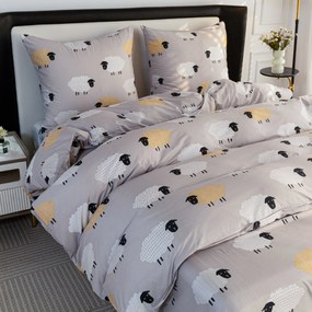 Obliečky z mikrovlákna SHEEP DREAM sivé Rozmer obliečky: 70 x 90 cm | 140 x 220 cm