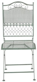 Kovová skladacia stolička Kiran (SET 2 ks) - Zelená antik