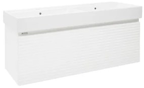 Kúpeľňová skrinka s umývadlom Naturel Savona 118x43x44, 8 cm biela lesk SAVONA120BIU2