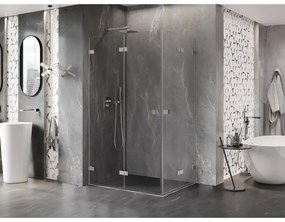 Mexen Lunar-F Duo, skladací sprchový kút 100 x 80 cm, 8mm číre sklo, oceľový profil, 836-100L-080P-97-00