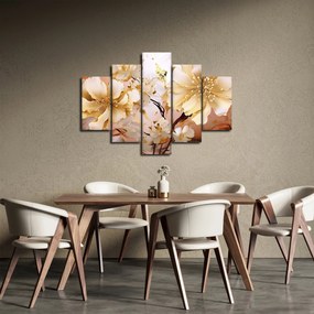Obraz - Zlaté kvety (150x105 cm)