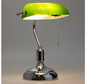 Brilagi - Stolná lampa BANK OFFICE 1xE27/60W/230V lesklý chróm/zelená
