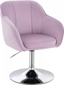 LuxuryForm DESIGN Stolička AVOLA VELUR na striebornom tanieri - levanduľa