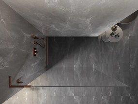 Mexen, Mexen Lunar L sprchová stena ľavá 80 x 200 cm, priehľadná 8 mm, ružové zlato - 830L-080-000-60-00-L