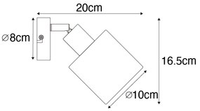 Stropné svietidlo čierne nastaviteľné - Hetta