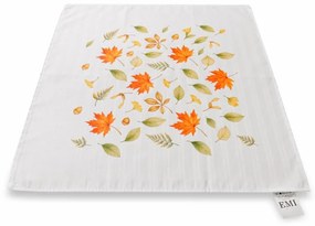 Obrus damaškový Jeseň biely 40x40 cm EMI