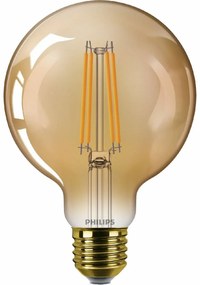 Philips LED filament žiarovka E27 G95 3,1W (25W) 1800K nestmievateľná, jantárová
