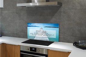 Sklenený obklad do kuchyne sea ​​panorama 140x70 cm